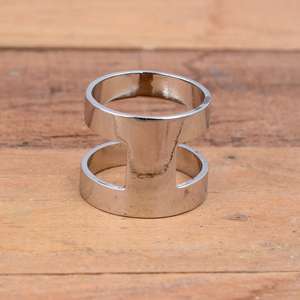 925 Sterling Silver Elephant Splint <b>Ring</b> <b>Adjustable</b> Arthritis Joint Support Band - Product Image 1