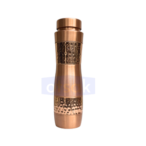 Botella de Agua Premium Clásica Ecológica de Cobre Martillado a Prueba de Fugas con Accesorios Personalizados para Uso Diario, Viajes y Regalos - Product Image 2