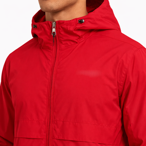 Custom <b>Red</b> <b>Waterproof</b> Windbreaker <b>Jacket</b> for Men Lightweight Windproof Streetwear Style USA Wholesale Supplier - Product Image 4