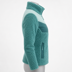 Veste polaire pour femme, combinaison de texture moelleuse, confort doux, style pratique, doublure en peau de mouton réversible pour les activités hivernales - Product Image 3