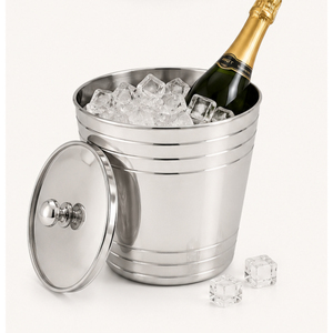 Cubo de Hielo de Acero Inoxidable de Doble Pared de Primera Calidad con Tapa y Asa, Enfriador de Vino y Champán Aislado para el Hogar, Bar o Fiestas - Product Image 2