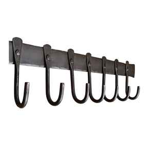 Riel de ganchos de hierro con acabado en polvo, de diseño moderno, para montaje en pared, organizador para dormitorio, organizador para cocina, para decoración. - Product Image 2