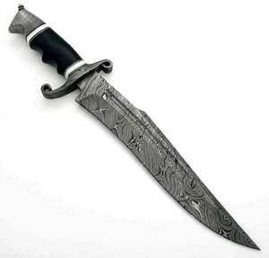 Cuchillo Utilitario de Acero de Damasco Forjado a Mano Personalizado con Guardacuchillo en Espiral y Mango de Cuerno, Grado DIY, OEM Disponible - Product Image 2