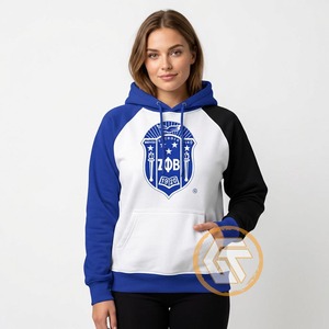 GREEK TREASURES เสื้อฮู้ดผ้าฝ้ายฟลีซ 500 กรัม แขนยาว ปักลาย Zeta Phi Beta คุณภาพสูงสำหรับผู้หญิง - Product Image 3