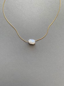 New Style <b>Jewelry</b> Natural Raw Rainbow <b>Moonstone</b> Necklace Rough Crystal Pendant on Gold Filled or Sterling Silver Chain - Product Image 4