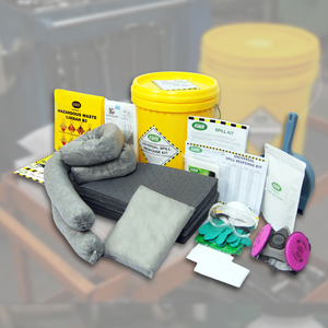 Seau de 30 L pour kit anti-déversement universel écologique |   Kit de contrôle des déversements industriels pour l'huile, l'eau et les produits chimiques, absorbant 100% polypropylène - Product Image 1
