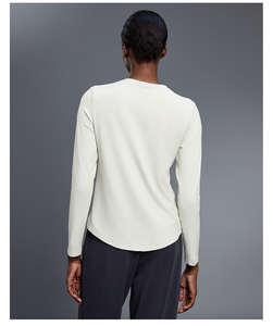 Camisetas de manga larga para mujer al por mayor, ajustadas, de cuello redondo, para primavera y otoño, camisetas básicas lisas - Product Image 4