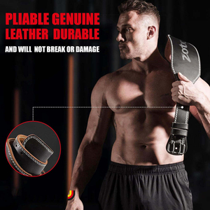 ZOTO Padded Cowhide Leather Bodybuilding <b>Belt</b> Custom Logo Double Prong Powerlifting Waist Support <b>Belt</b> - Product Image 5