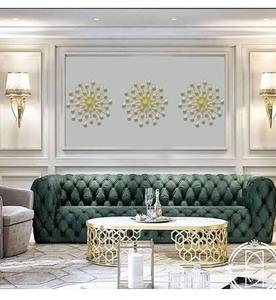 Arte de pared decorativo premium de metal con detalles de cristal en forma de rayos de sol, perfecto para el vestíbulo de un hotel y como fondo para celebraciones, procedente de la India. - Product Image 2