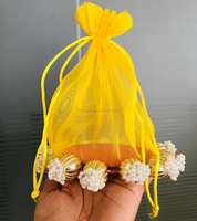 마른 과일을 위한 인도 수제 졸라매는 끈 Potli, 캔디 & 초콜릿 웨딩 호의 Haldi, 멘디 선물 들러리 파티 호의 가방