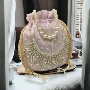 <b>Sparkling</b> Bead Embroidery Potli <b>Bag</b> Korean Style Wedding Bridal Evening Bucket Purse Handmade Handbag Potli <b>Bag</b> - Product Image 5