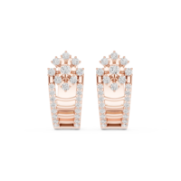 Pendientes de Aro Bali con Circonitas, Diseño Regal, Chapados en Oro Rosa de 18K sobre Plata de Ley 925, Joyería de Diseño para Mujer