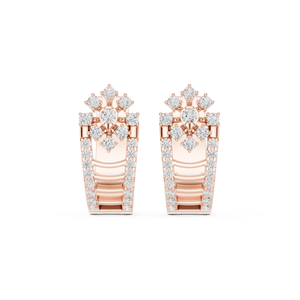 Pendientes de Aro Bali con Circonitas, Diseño Regal, Chapados en Oro Rosa de 18K sobre Plata de Ley 925, Joyería de Diseño para Mujer - Product Image 2