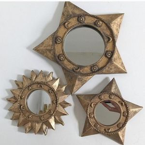 Modern Gold Metal Round Wall Mirror Sacred <b>Heart</b> Ex-Votos Starburst <b>Framed</b> Decorative for Christmas Home - Product Image 5