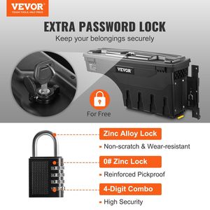 Cassetta Portaoggetti Bloccabile da 25 L (6.6 Gal) in ABS per Cassone del Camion, Impermeabile e Resistente, con Lucchetto a Combinazione, Accessorio per il Controllo del Carico - Product Image 2