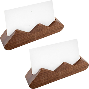 Eco-Friendly Wood Place <b>Card</b> Holders for Desk Sturdy Business <b>Card</b> Stand for Office Tabletop Counter Organizer <b>Card</b> Holder - Product Image 3