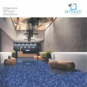 600*1200 คุณภาพสูงเคลือบเงาสีฟ้าและหินอ่อนสีดําดูกระเบื้องพอร์ซเลนกระเบื้อง vitrified สําหรับบ้าน - Product Image 3