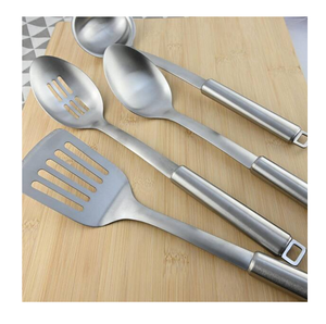 Nouvel ensemble élégant de cuillères de cuisine en acier inoxydable plaqué argent, qualité supérieure, compatible lave-vaisselle, ustensiles de cuisine - Product Image 3