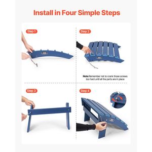 Reposapiés Adirondack Plegable de Plástico HDPE Resistente a la Intemperie para Patio, 15.7L X 18.9W X 13H Pulgadas - Product Image 4