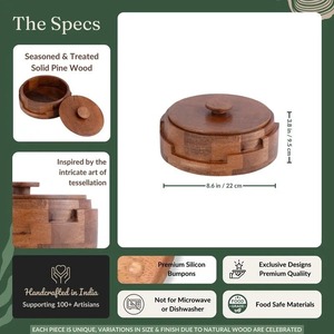 Cazuela Redonda de Madera Moderna con Tapa, Diseño Minimalista Ecológico, Tapa de Madera Hecha a Mano - Product Image 6
