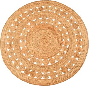 Alfombras de Yute Trenzadas de Diseño para Decoración del Hogar, con Patrón Floral, Accesorios para el Suelo del Pasillo, Juego de Alfombras para la Entrada - Product Image 6