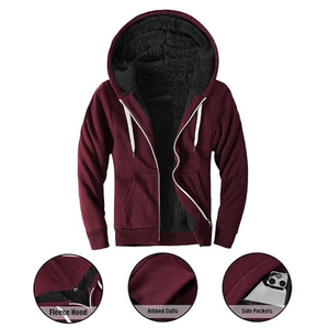 Hoodie court pour homme, échantillon gratuit, en molleton bouclette épais, coupe oversize, imprimé sérigraphié sur l'épaule, style streetwear - Product Image 5