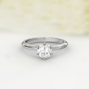 Anillo Solitario de Moissanita con Corte Redondo, Diseño Creativo, para Mujer, Plata 925 Original, Estilo Clásico, Anillo de Compromiso para Enamorados - Product Image 2