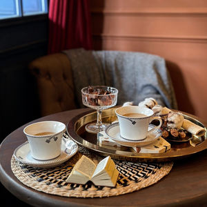 Ensemble de tasses à café en céramique de qualité hôtelière de luxe avec impression par transfert d'eau pour usage promotionnel - Product Image 5