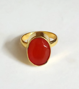Anillo de Cornalina con Baño de Oro de 18K para Ella, Anillo de Cornalina Natural, Proveedor de Joyería Hecha a Mano - Product Image 2