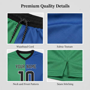 Conjunto de Uniformes de Fútbol Personalizados para Hombre con Aplique del Nombre del Equipo, Jersey y Pantalones Cortos de Poliéster Sólido Transpirable, Tallas Grandes para Entrenamiento - Product Image 5