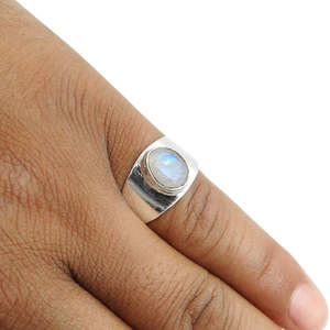 Hot Sale Trendy <b>Statement</b> <b>Ring</b> With Natural Rainbow Moonstone Gemstone Made From 925 Sterling Silver Beautiful Bohemian Jewelry - Product Image 3
