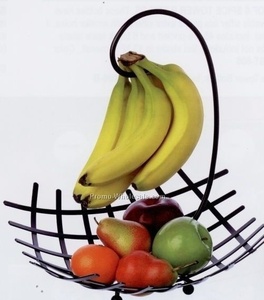 Rustic metal fruit <b>basket</b> <b>for</b> kitchen countertop decorative <b>storage</b> bowl with elegant open <b>wire</b> design <b>for</b> fresh fruits - Product Image 6