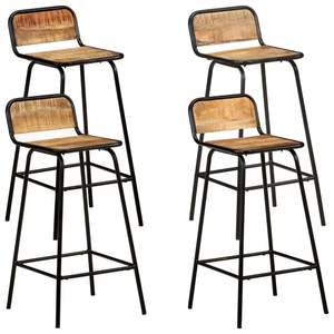 Ensemble de 4 tabourets de bar en bois naturel noir, confortables et élégants pour votre maison ou votre espace commercial - Product Image 1