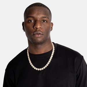 Men's 18K Gold Filled Brilliant Cut Hiphop Tennis Chain <b>Statement</b> <b>Necklace</b> Bezel Setting Luxury Everyday Wear - Product Image 5