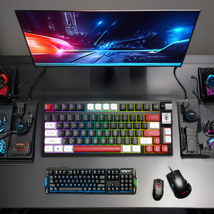 Teclado mecánico personalizado con interruptor rojo, batería de 4000mAh inalámbrica para Bluetooth, 79 teclas, teclado, teclas mecánicas - Product Image 3