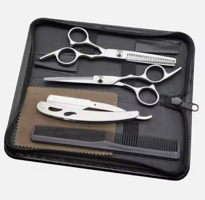 Ciseaux de barbier professionnels en acier inoxydable 6,0 pouces, outils de coiffure, ciseaux de barbier de qualité supérieure, ensemble de ciseaux de barbier - Product Image 1