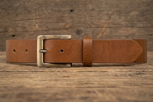 Cinturón de cuero de vaca de primera calidad – Hebilla resistente, costuras finas, moda masculina - Product Image 2