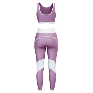 Seamless Ribbed Yoga Set Women Workout Outfits 2 Piece High Waist Leggings Sports Bra Gym Clothing Activewear Fitness Wear Set - Product Image 2