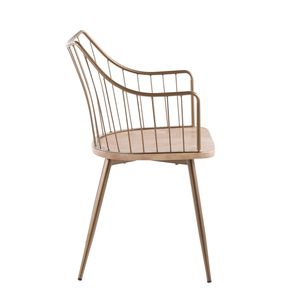 Sedia da Pranzo Winston Stile Fattoria in Metallo Rame Anticato e Legno Sbiancato - Product Image 2
