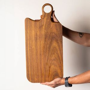 Tabla de cortar profesional de madera natural para cocina, para cortar verduras, frutas, carne, pan, queso, superficie de madera gruesa y duradera - Product Image 3