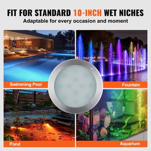 Luce LED RGBW per Piscina 120V AC 40W, Lampada da Incasso per Piscina e Spa da 10 Pollici, Cavo Subacqueo da 50 Piedi, Telecomando, Cambio Colore - Product Image 6