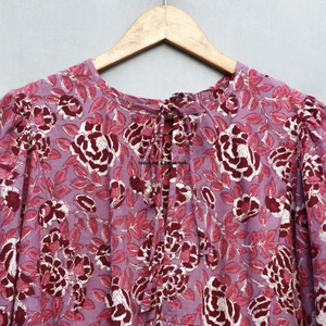 Beautiful floral Cotton Block Printed dress Dress For Casual wear Hand Block Printed Dress - Product Image 3