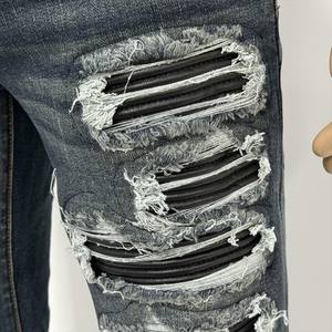 OEM/ODM High Quality <b>Men's</b> Designer Ripped Vintage Slim <b>Jeans</b> Blue <b>Men</b> Pants Distressed Denim <b>Jeans</b> - Product Image 5
