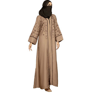 Elegante Abaya Negra Lisa para Mujer, Vestido Largo para Damas Musulmanas, Estilo Dubái, Ropa Islámica Modesta, Tela Suave Nida, Venta al Por Mayor - Product Image 1