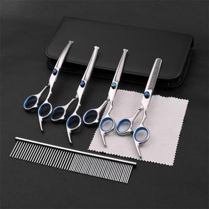 6.0 Inch Stainless Steel Blunt Tip Thinning Hair Pet Scissors Set Right-Handed 32 Teeth Professional Pet Grooming Hair Scissors - Product Image 1