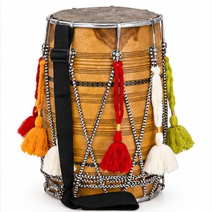 Mini Dhol Musical para Fiesta India, Tambor Folclórico de Madera de Mango, Instrumento de Percusión Tradicional Punjabi Hecho a Mano, Decoración para Festivales - Product Image 2