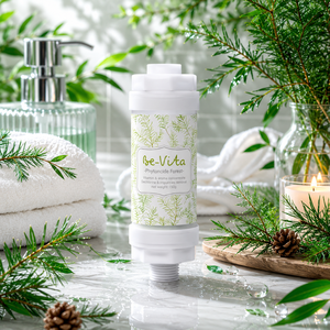 Informe de prueba del filtro de ducha con vitamina C, aroma a menta, material no tóxico, MSDS, hecho en Corea, Bevita, eliminación de cloro, aroma a jardín mentado. - Product Image 1