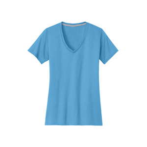 Nouvel Arrivage T-shirt Femme Col V en Coton Doux Jersey Manches Courtes Haut Décontracté Logo Personnalisé Fabricant OEM Fournisseur en Gros - Product Image 1