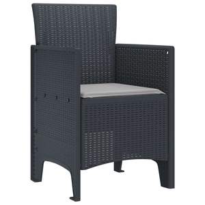 Ensemble de 2 chaises de jardin anthracite 20,87 x 19,29 x 33,46 pouces – Mobilier d'extérieur élégant - Product Image 2