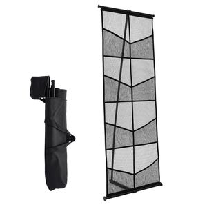 Espositore a 4 livelli in rete per brochure con 8 tasche e spessore di 3 mm - Porta riviste e cataloghi da terra - Product Image 1